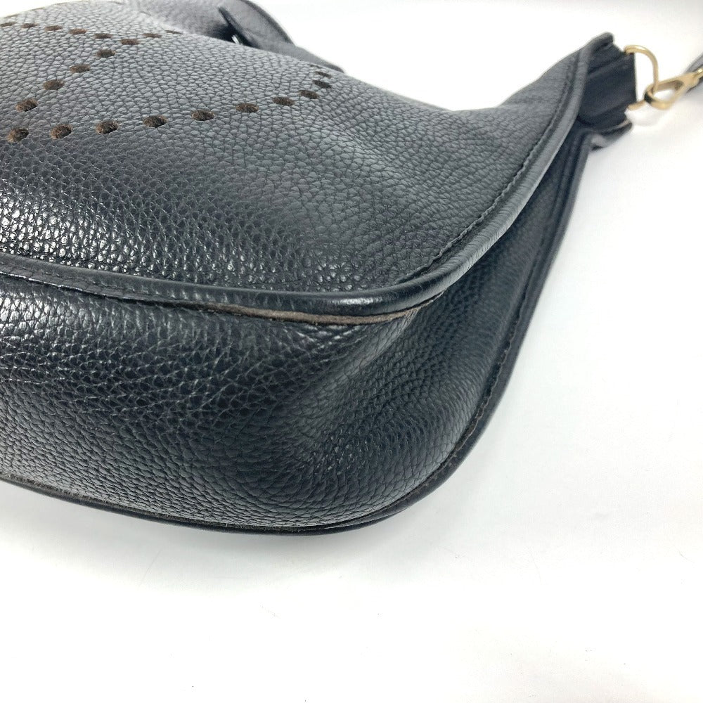 HERMES エブリン 2 GM カバン H パンチングロゴ 斜め掛け ショルダーバッグ トリヨンクレマンス ユニセックス ブラック
