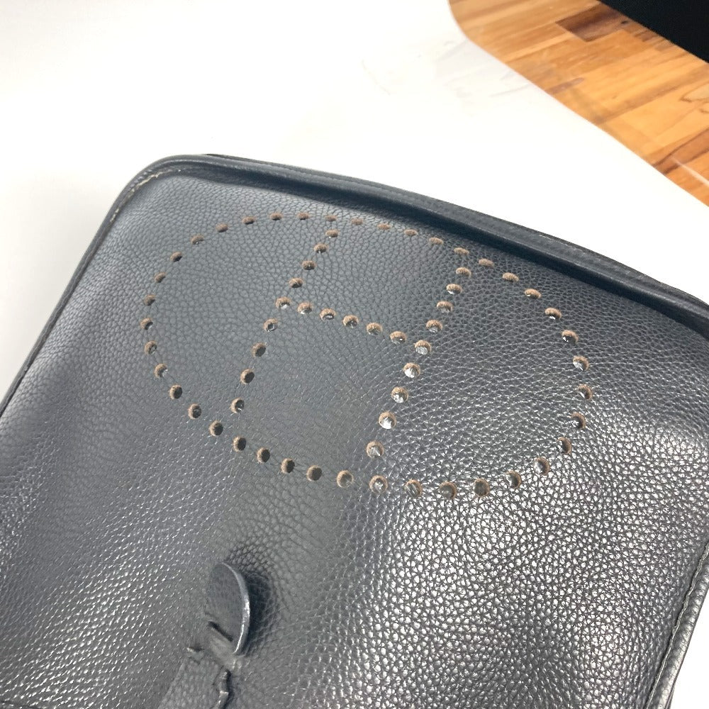 HERMES エブリン 2 GM カバン H パンチングロゴ 斜め掛け ショルダーバッグ トリヨンクレマンス ユニセックス ブラック