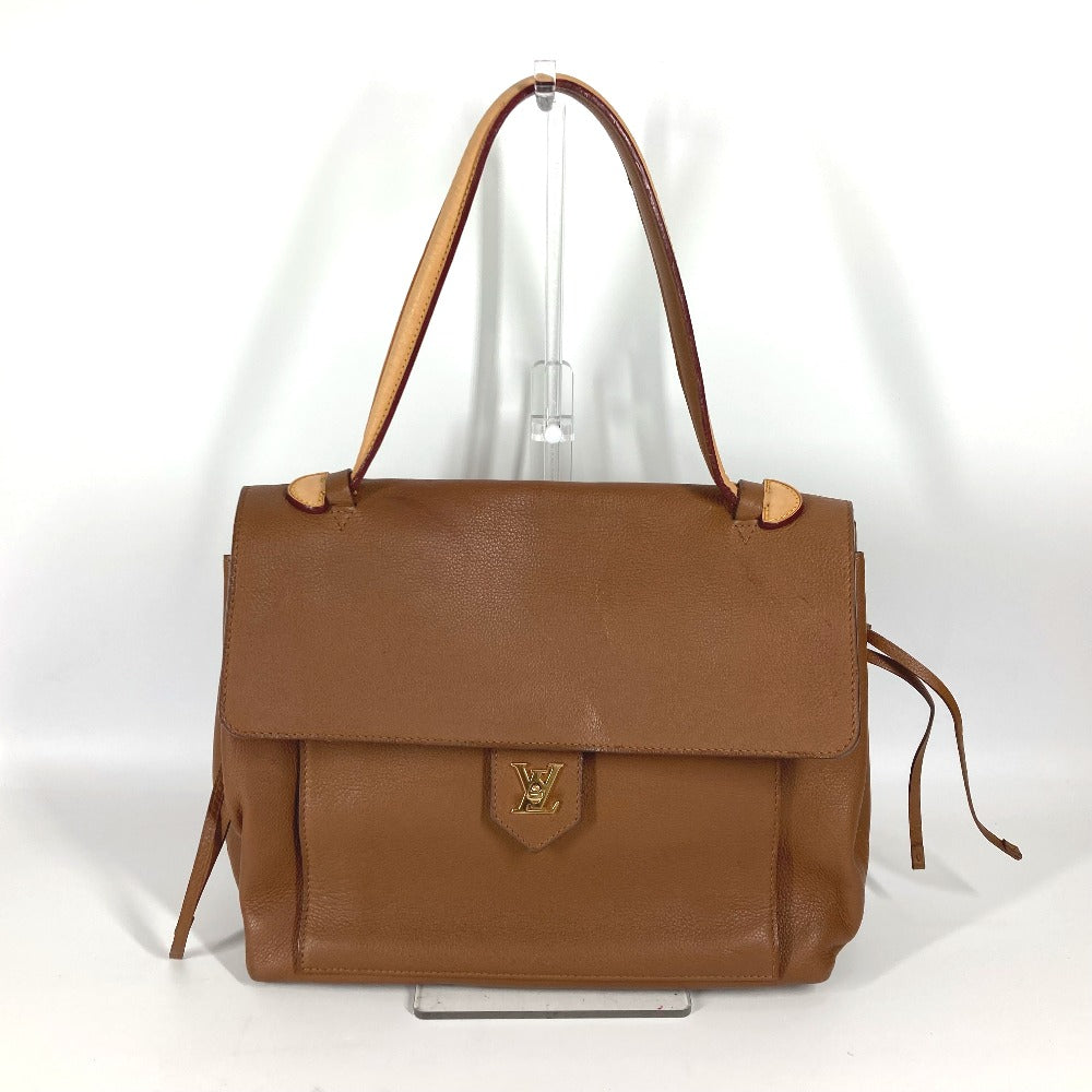 LOUIS VUITTON Lockme MM Tote Bag, Shoulder Flap Bag, Leather, Brown, Women's