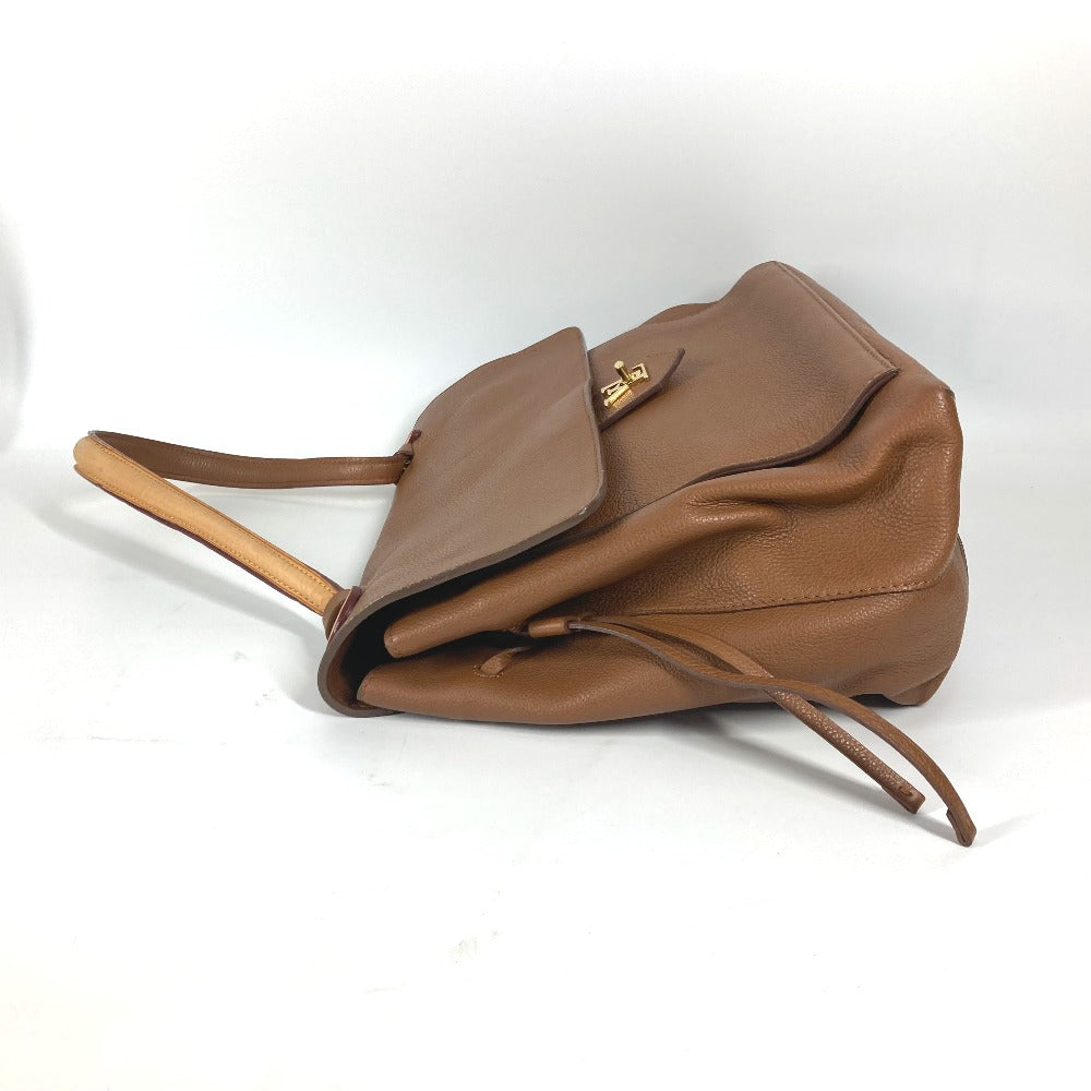 LOUIS VUITTON Lockme MM Tote Bag, Shoulder Flap Bag, Leather, Brown, Women's