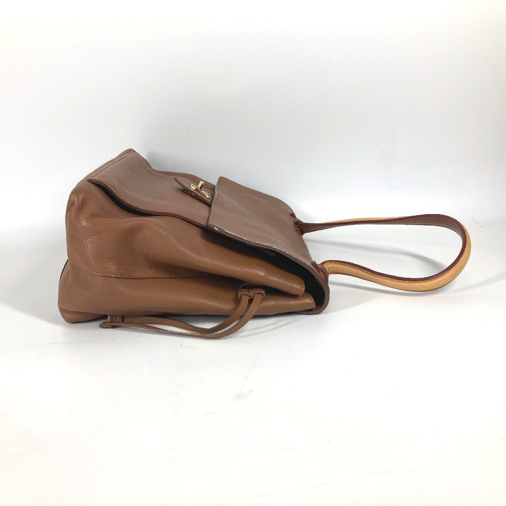 LOUIS VUITTON Lockme MM Tote Bag, Shoulder Flap Bag, Leather, Brown, Women's