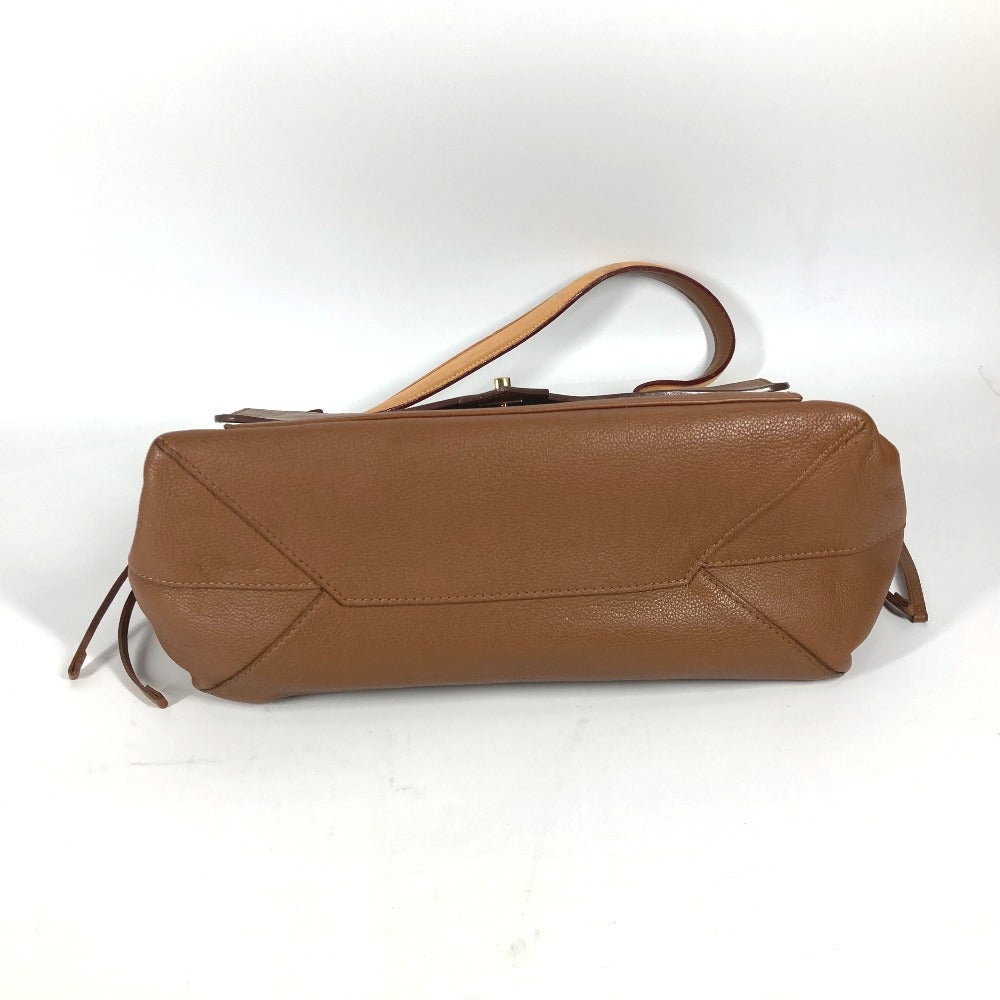 LOUIS VUITTON Lockme MM Tote Bag, Shoulder Flap Bag, Leather, Brown, Women's