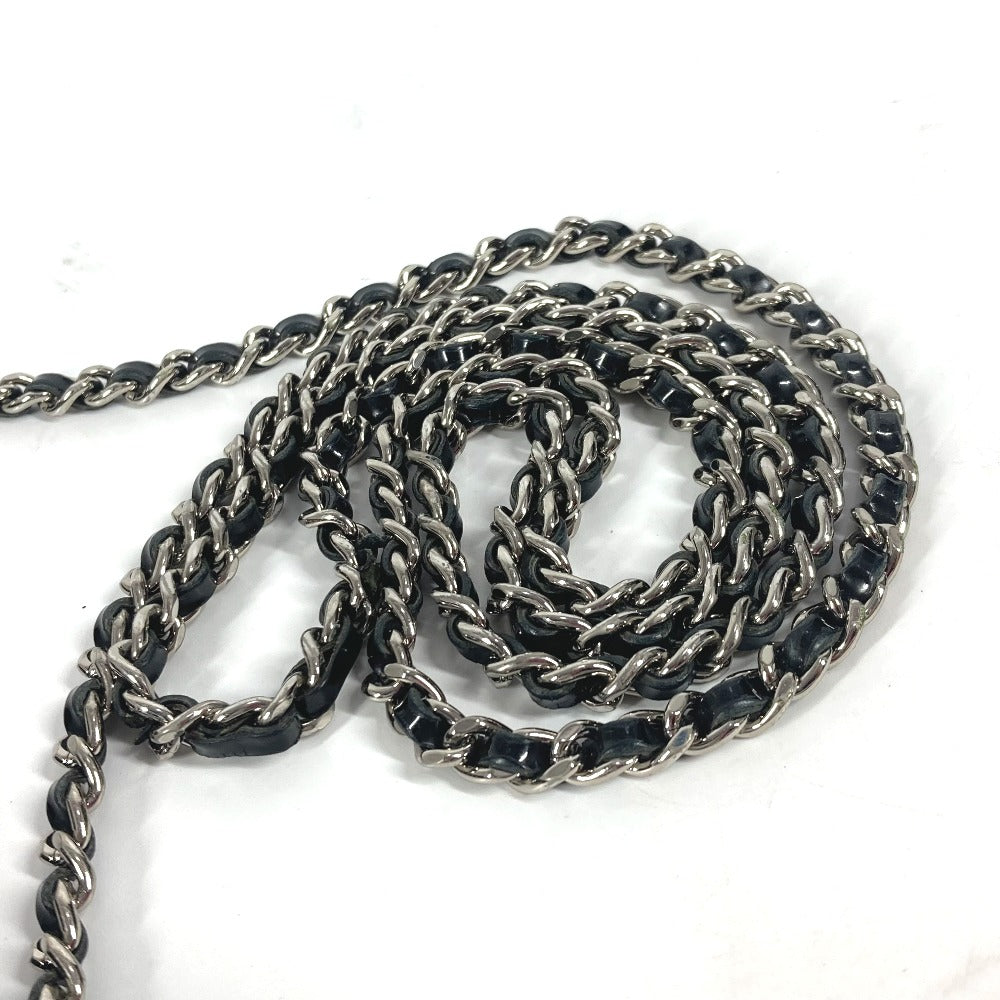 CHANEL 長財布 CC ロゴ ココマーク ラインストーン チェーンウォレット 斜め掛け カバン ポシェット ショルダーバッグ パテントレザー レディース ブラック