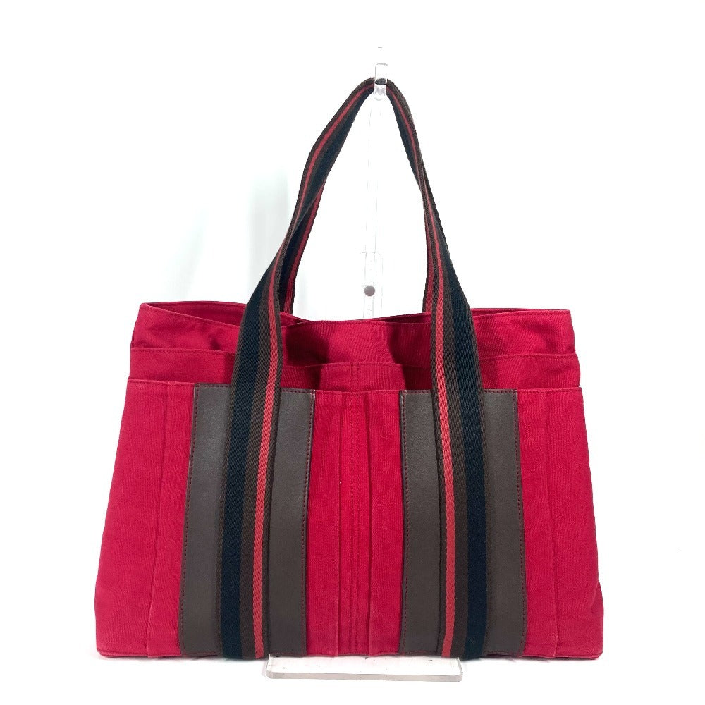 HERMES トロカホリゾンタル MM カバン トートバッグ 肩掛け ショルダーバッグ キャンバス ユニセックス レッド