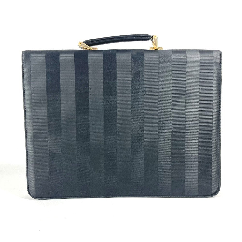 FENDI ヴィンテージ ペカン ロゴ トートバッグ ハンドバッグ ブリーフケース ビジネスバッグ PVC/レザー ユニセックス ブラック
