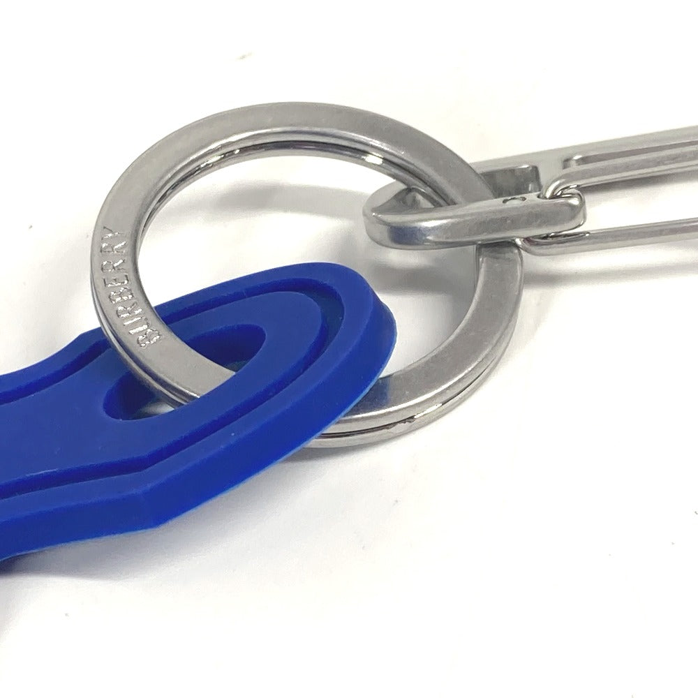 BURBERRY Logo Bag Charm with Carabiner, Accessory, Keychain, Rubber, Unisex, Blue