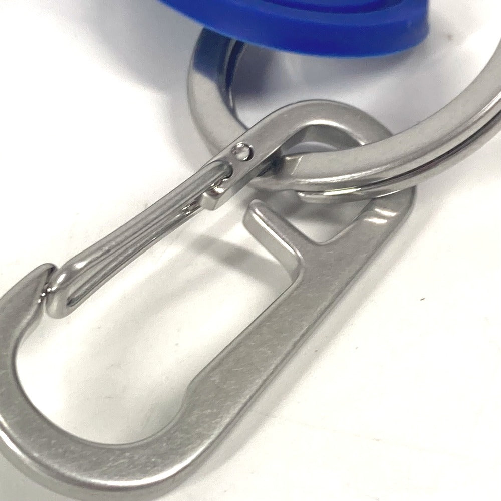 BURBERRY Logo Bag Charm with Carabiner, Accessory, Keychain, Rubber, Unisex, Blue