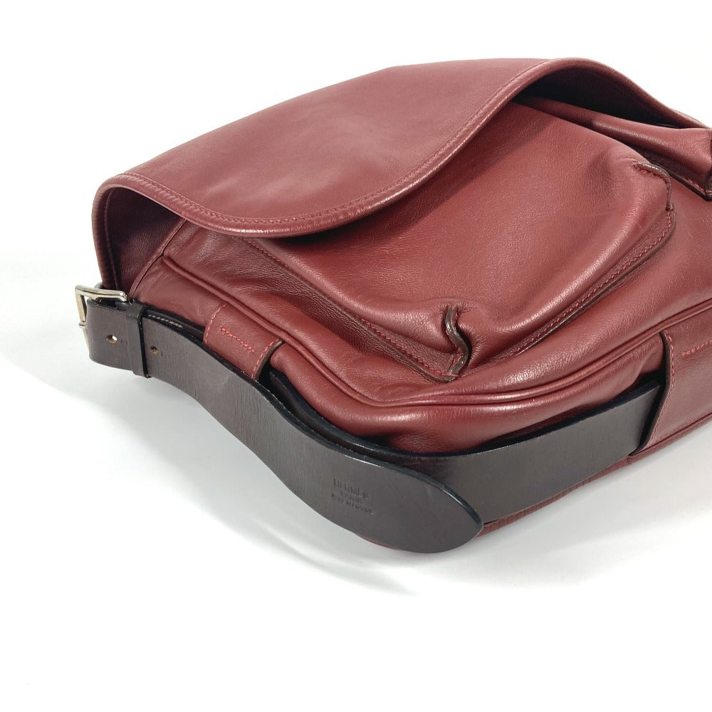 HERMES フラップ バルダ33 カバン 肩掛け 巾着バッグ ショルダーバッグ レザー ユニセックス ルージュアッシュ ブラウン