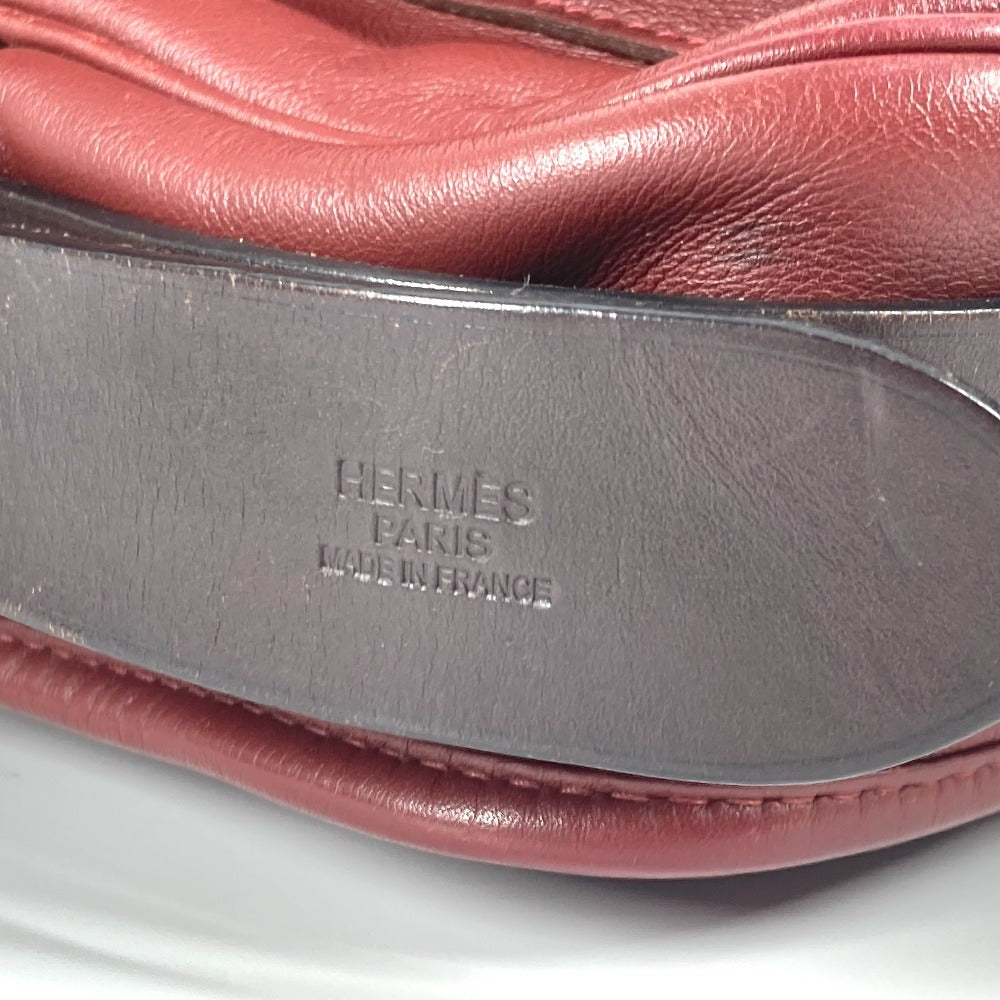 HERMES フラップ バルダ33 カバン 肩掛け 巾着バッグ ショルダーバッグ レザー ユニセックス ルージュアッシュ ブラウン