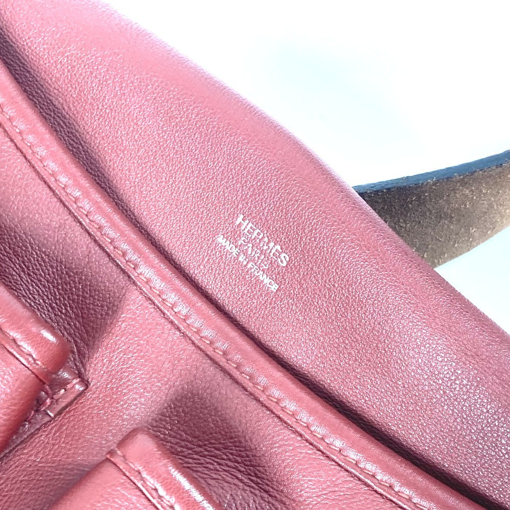 HERMES フラップ バルダ33 カバン 肩掛け 巾着バッグ ショルダーバッグ レザー ユニセックス ルージュアッシュ ブラウン