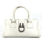 Dior D logo bag, top handle, mini Boston bag, horizontal bag, D buckle, handbag, leather, women's, white