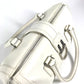 Dior D logo bag, top handle, mini Boston bag, horizontal bag, D buckle, handbag, leather, women's, white