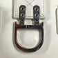 Dior D logo bag, top handle, mini Boston bag, horizontal bag, D buckle, handbag, leather, women's, white