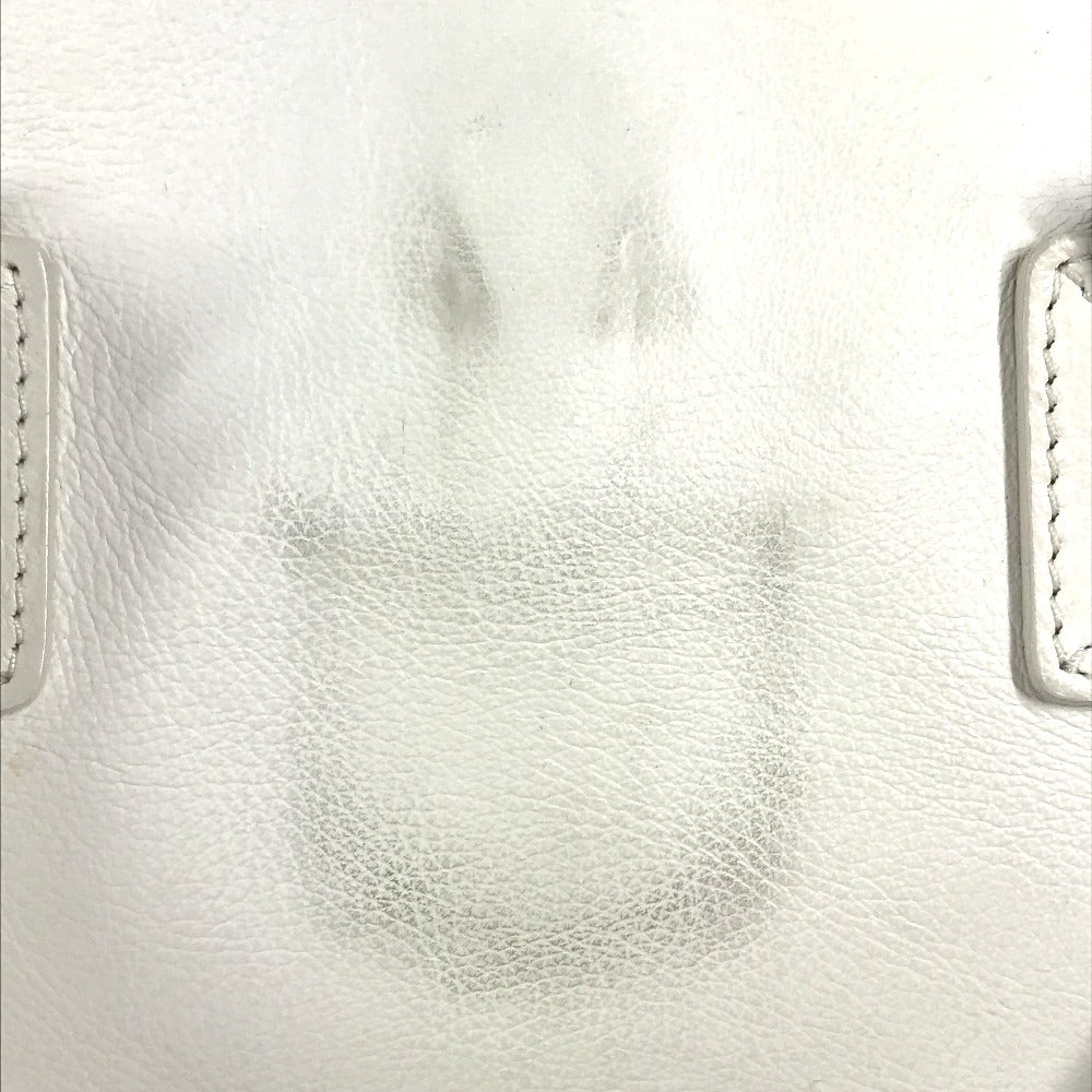Dior D logo bag, top handle, mini Boston bag, horizontal bag, D buckle, handbag, leather, women's, white