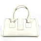 Dior D logo bag, top handle, mini Boston bag, horizontal bag, D buckle, handbag, leather, women's, white