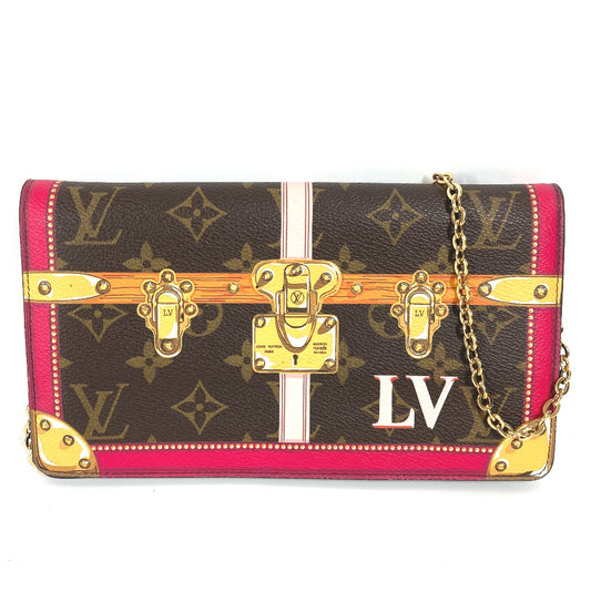 LOUIS VUITTON M62456 2018サマートランク ポシェット・ウィークエンド クラッチバッグ ショルダーバッグ チェーンウォレット 長財布 長財布 モノグラムキャンバス レディース ブラウン