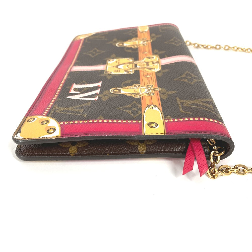 LOUIS VUITTON M62456 2018 Summer Trunk Pochette Weekend Clutch Bag, Shoulder Bag, Chain Wallet, Long Wallet, Monogram Canvas, Women's, Brown