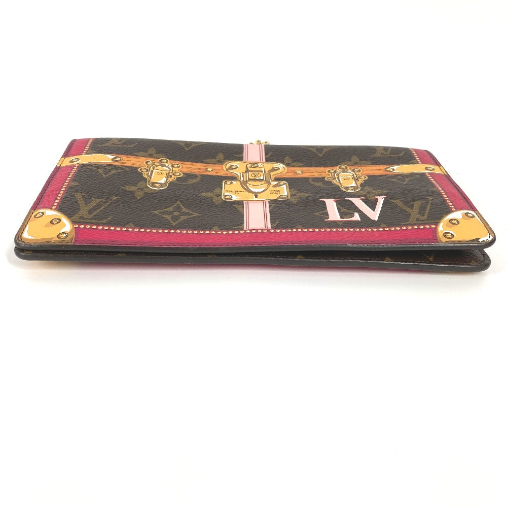 LOUIS VUITTON M62456 2018 Summer Trunk Pochette Weekend Clutch Bag, Shoulder Bag, Chain Wallet, Long Wallet, Monogram Canvas, Women's, Brown