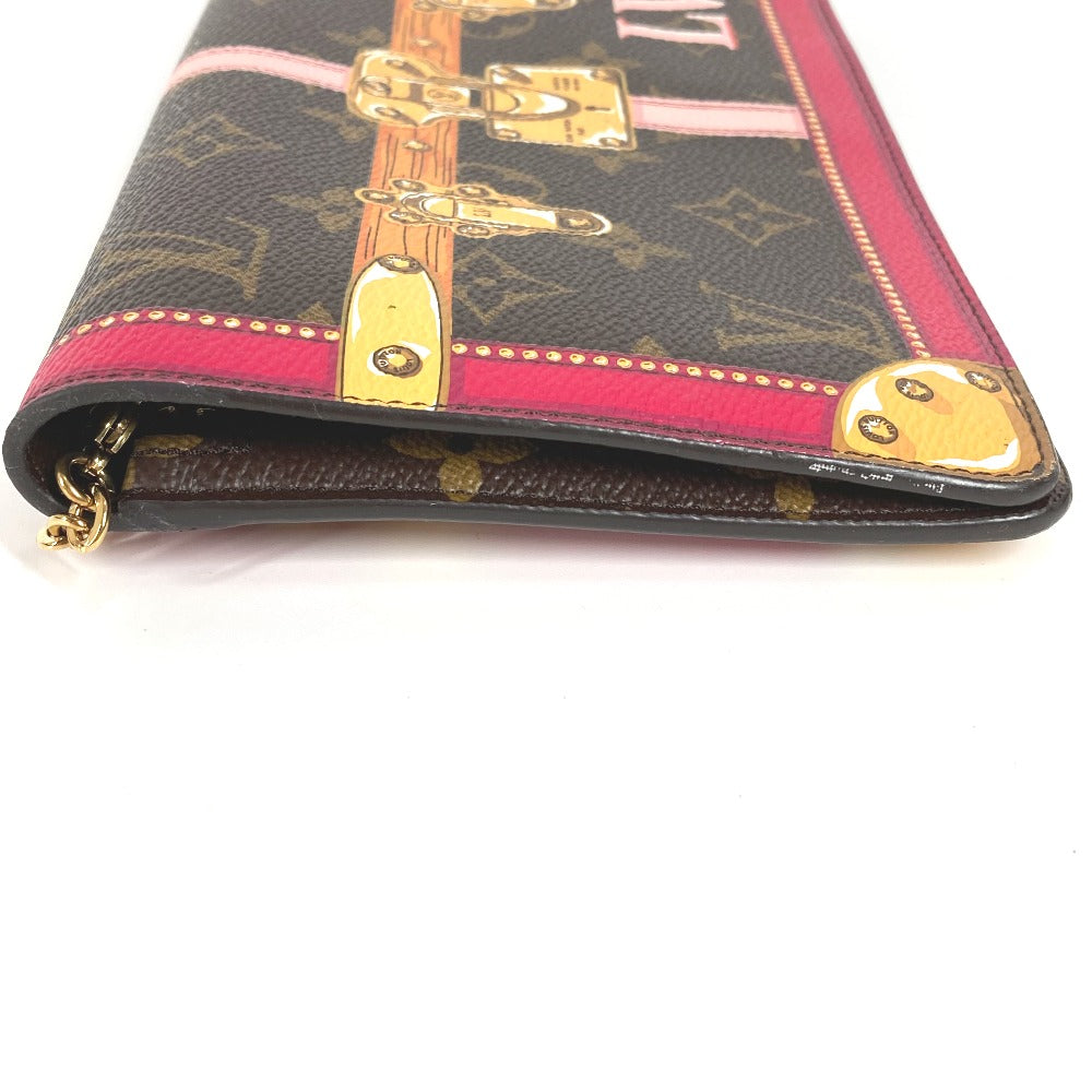 LOUIS VUITTON M62456 2018 Summer Trunk Pochette Weekend Clutch Bag, Shoulder Bag, Chain Wallet, Long Wallet, Monogram Canvas, Women's, Brown
