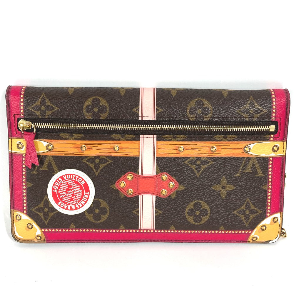 LOUIS VUITTON M62456 2018 Summer Trunk Pochette Weekend Clutch Bag, Shoulder Bag, Chain Wallet, Long Wallet, Monogram Canvas, Women's, Brown