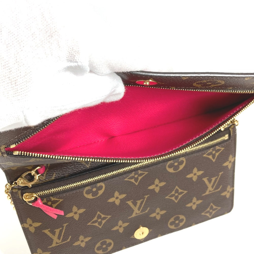 LOUIS VUITTON M62456 2018 Summer Trunk Pochette Weekend Clutch Bag, Shoulder Bag, Chain Wallet, Long Wallet, Monogram Canvas, Women's, Brown