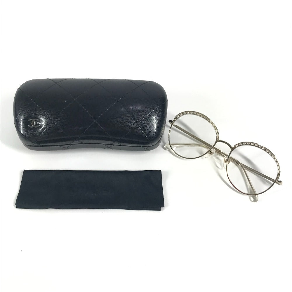 CHANEL 4247-H フェイクパール ファッション小物 アイウェア 眼鏡 メガネ ラウンド クリア サングラス メタル レディース ゴールド