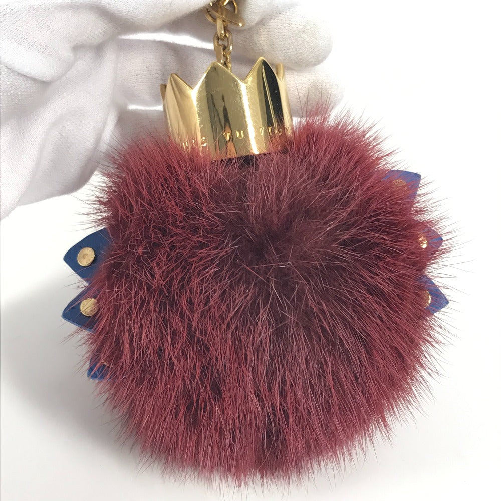 LOUIS VUITTON M65144 トーテム ファー チャーム バッグチャーム キーホルダー ファー ユニセックス ワインレッド