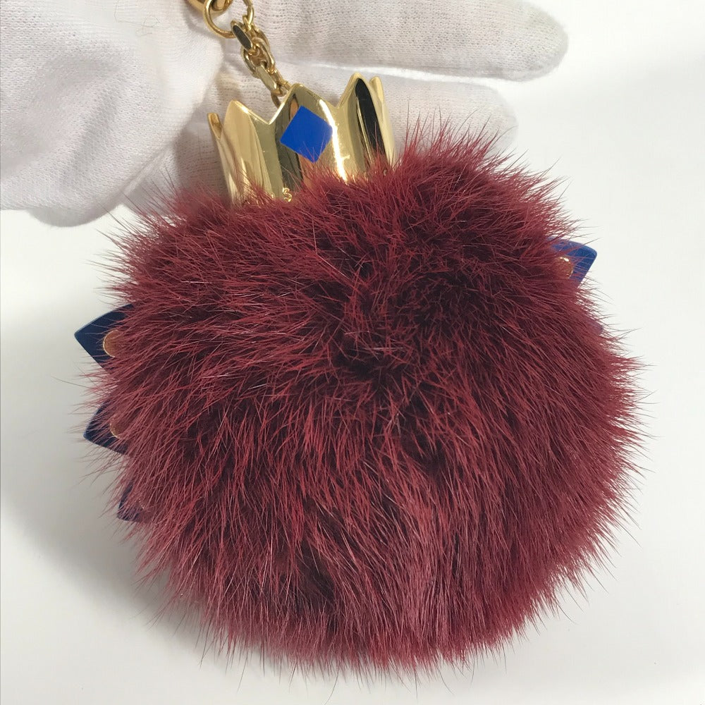 LOUIS VUITTON M65144 トーテム ファー チャーム バッグチャーム キーホルダー ファー ユニセックス ワインレッド