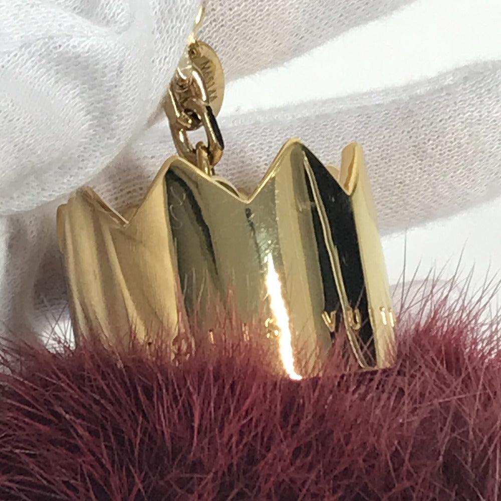 LOUIS VUITTON M65144 トーテム ファー チャーム バッグチャーム キーホルダー ファー ユニセックス ワインレッド