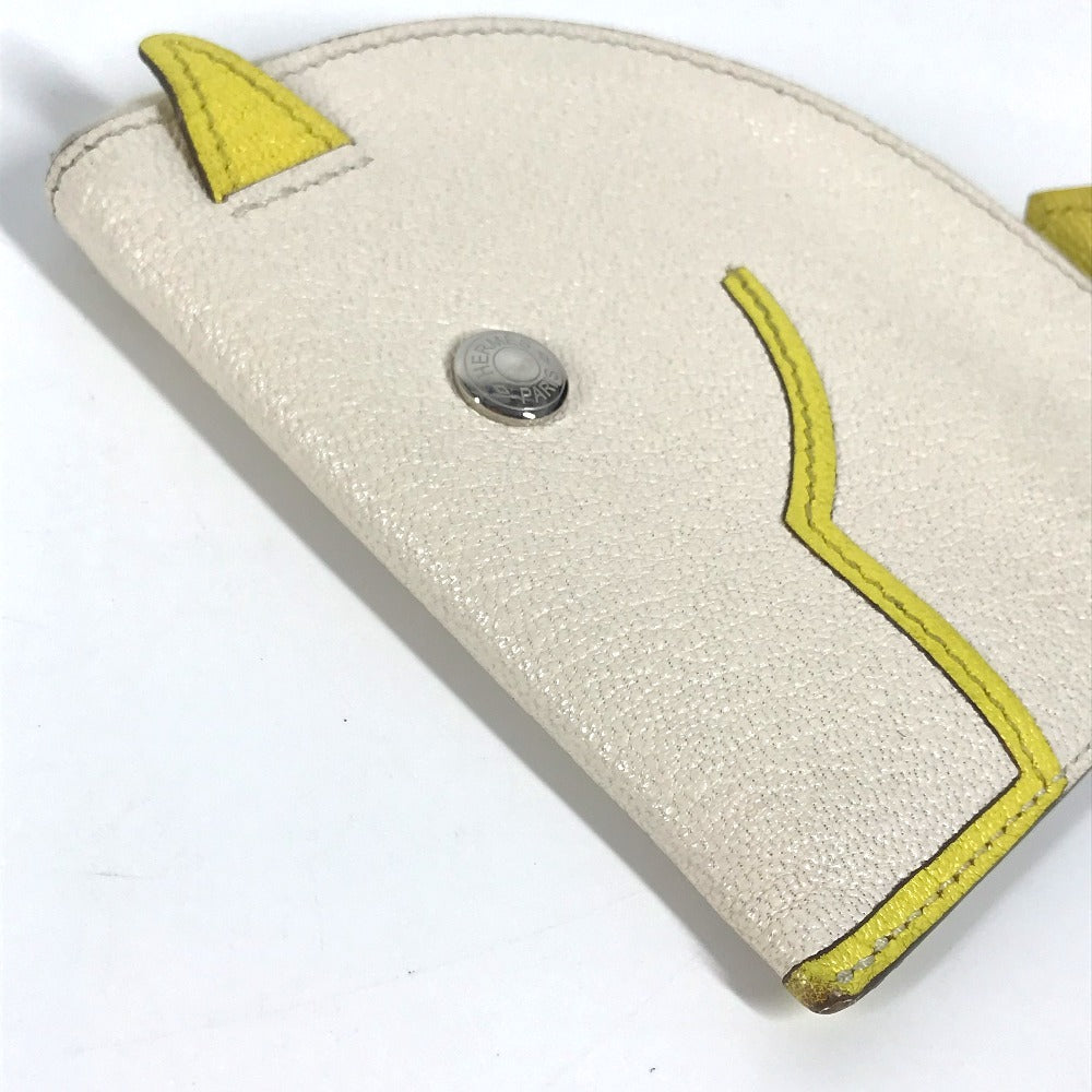 HERMES パドック シュバル 馬 コンパクトウォレット 財布 コインケース シェーブル ユニセックス ホワイト系
