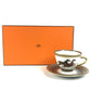 HERMES Horse Teacup &amp; Saucer Set (Chevaldrian) No. 1, Brown, Ceramic, Unisex, Suitable for Coffee and Tea.
