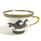 HERMES Horse Teacup &amp; Saucer Set (Chevaldrian) No. 1, Brown, Ceramic, Unisex, Suitable for Coffee and Tea.