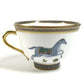 HERMES Horse Teacup &amp; Saucer Set (Chevaldrian) No. 1, Brown, Ceramic, Unisex, Suitable for Coffee and Tea.