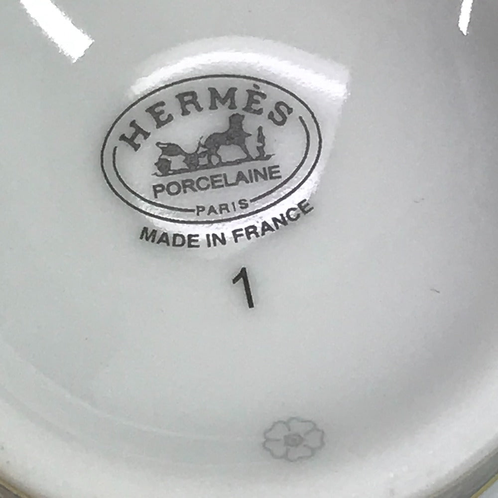 HERMES Horse Teacup &amp; Saucer Set (Chevaldrian) No. 1, Brown, Ceramic, Unisex, Suitable for Coffee and Tea.