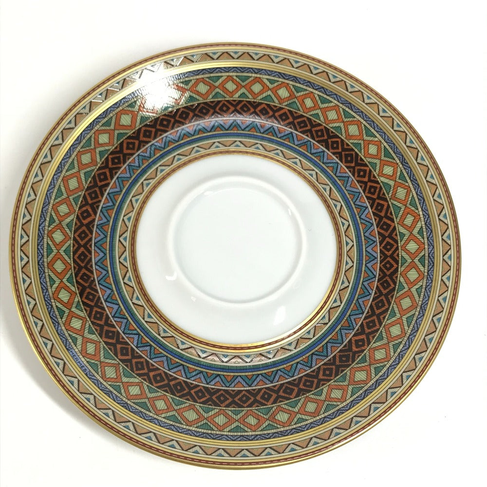 HERMES Horse Teacup &amp; Saucer Set (Chevaldrian) No. 1, Brown, Ceramic, Unisex, Suitable for Coffee and Tea.