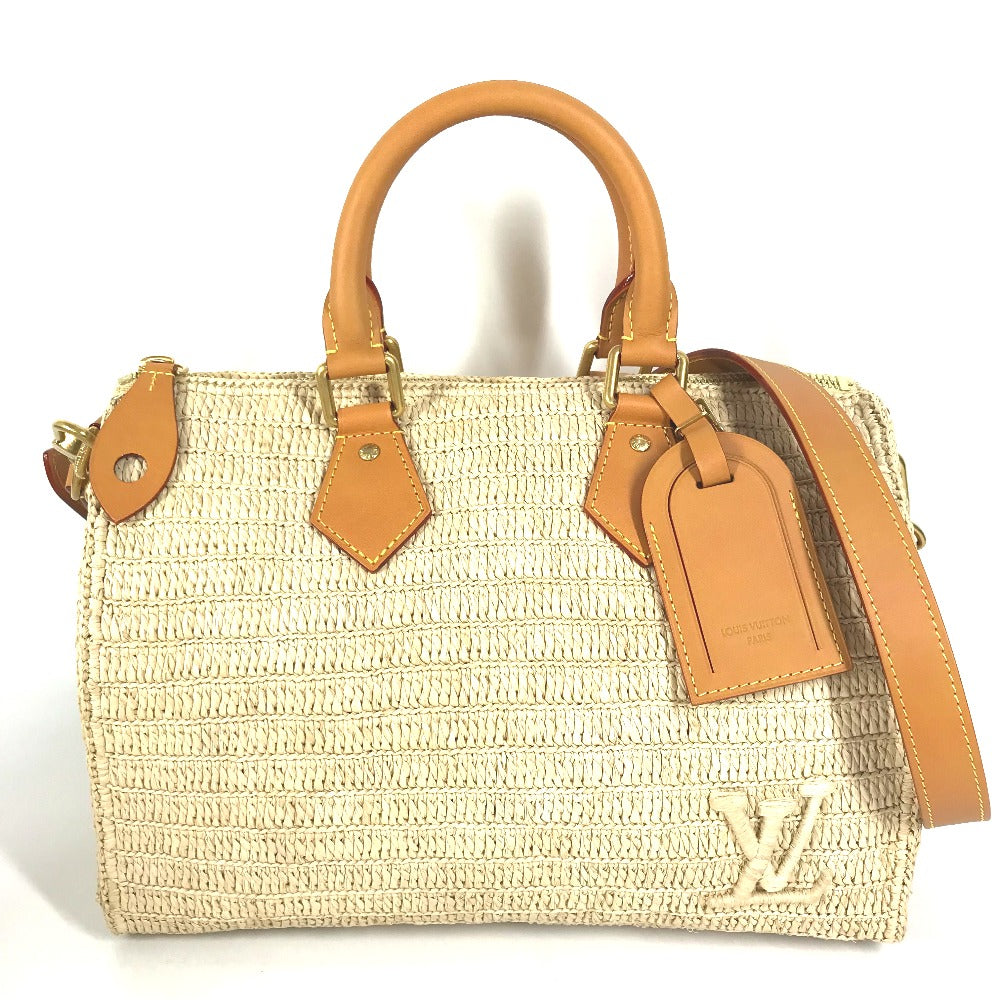 LOUIS VUITTON M14457 LV Logo Speedy Bandoulière 30 2WAY Bag Shoulder Bag Crossbody Bag Mini Boston Bag Handbag Raffia Unisex Natural Beige Beige