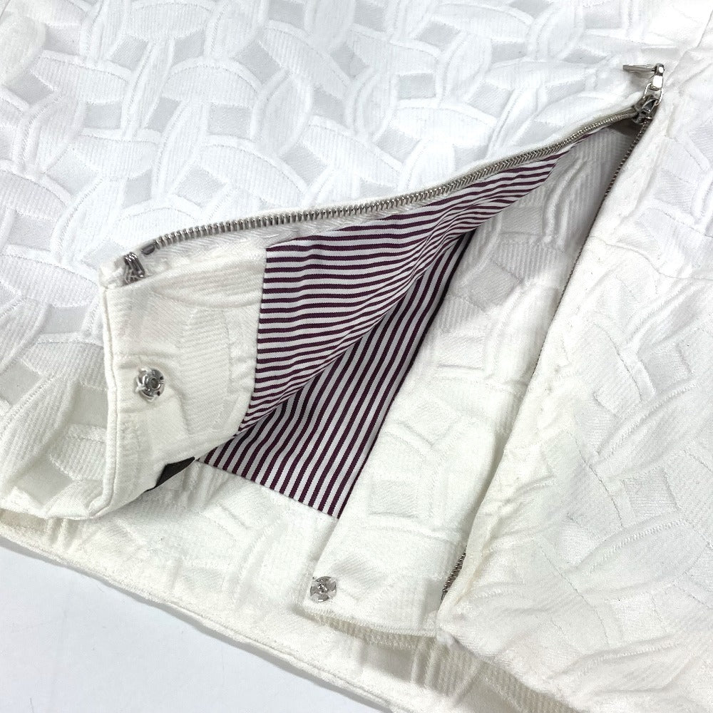 LOUIS VUITTON Monogram Logo Apparel Bottoms Skirt Cotton Women's White