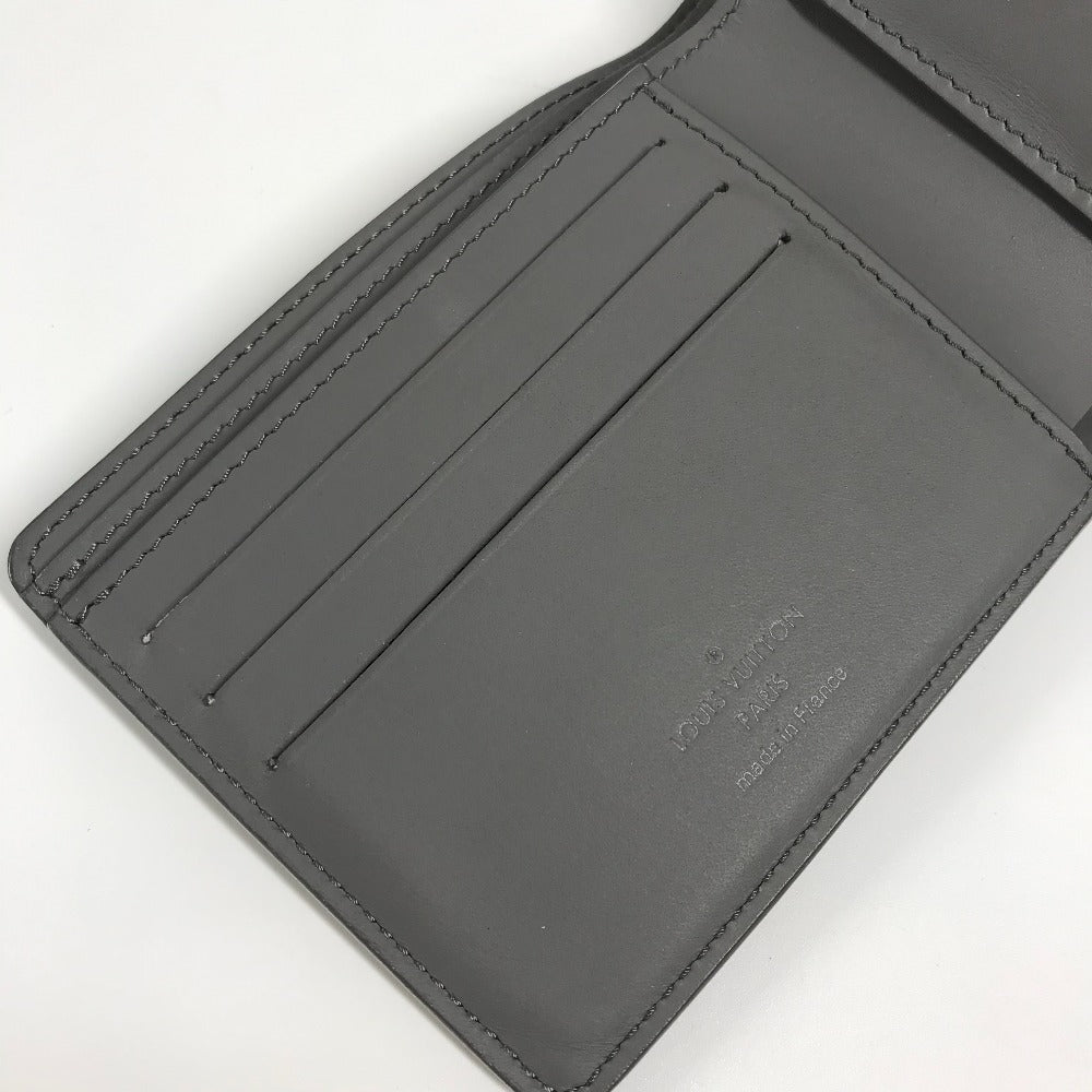 LOUIS VUITTON M81026 LV Aerogramme Portefeuille Multiple Billfold Compact Wallet Bifold Wallet Calfskin Leather Unisex Gray