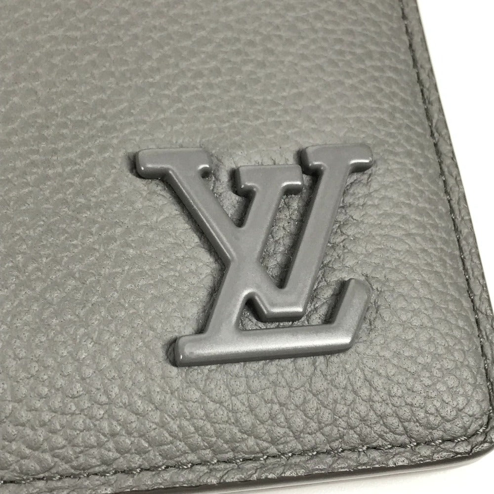 LOUIS VUITTON M81026 LV Aerogramme Portefeuille Multiple Billfold Compact Wallet Bifold Wallet Calfskin Leather Unisex Gray