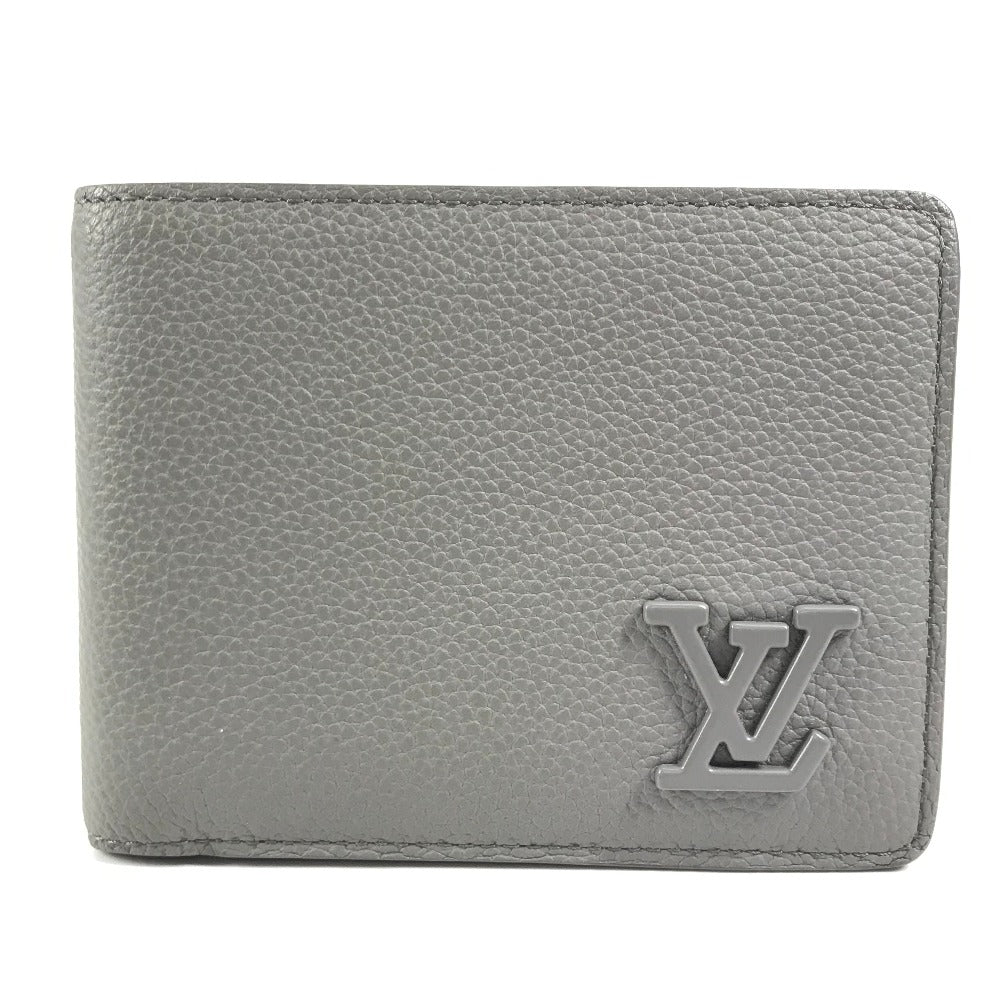 LOUIS VUITTON M81026 LV Aerogramme Portefeuille Multiple Billfold Compact Wallet Bifold Wallet Calfskin Leather Unisex Gray