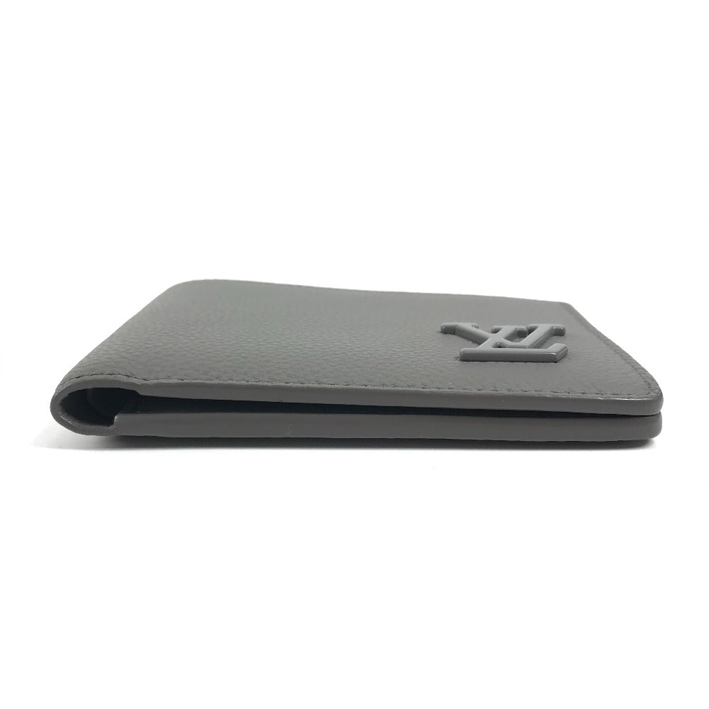 LOUIS VUITTON M81026 LV Aerogramme Portefeuille Multiple Billfold Compact Wallet Bifold Wallet Calfskin Leather Unisex Gray