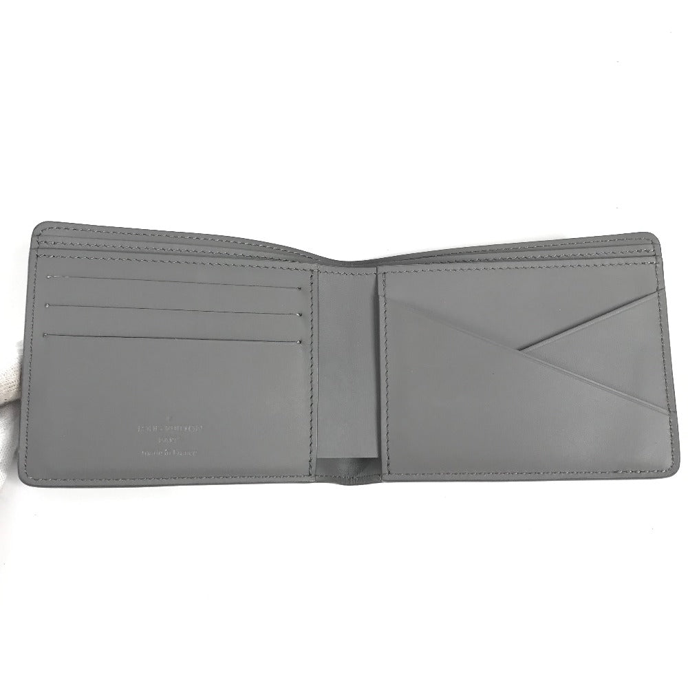 LOUIS VUITTON M81026 LV Aerogramme Portefeuille Multiple Billfold Compact Wallet Bifold Wallet Calfskin Leather Unisex Gray
