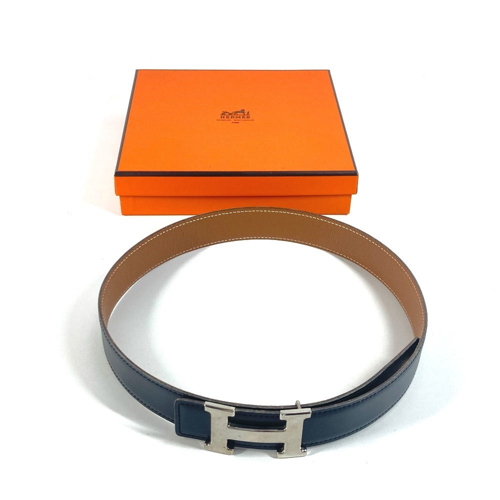 HERMES Hベルト バックルベルト アクセサリー ズボン用ベルト ベルト エプソン レディース ブラック×ゴールド