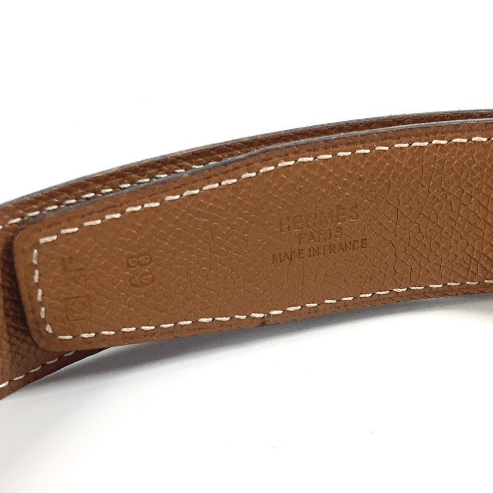 HERMES Hベルト バックルベルト アクセサリー ズボン用ベルト ベルト エプソン レディース ブラック×ゴールド