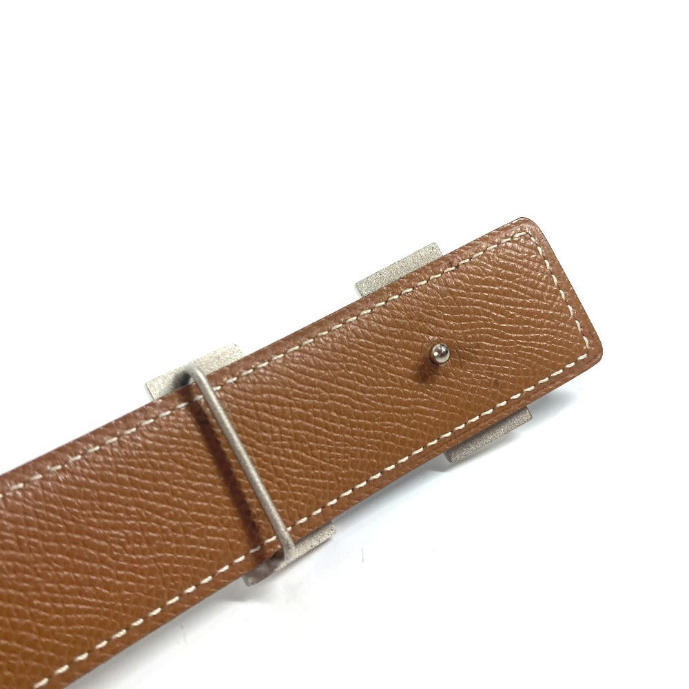 HERMES Hベルト バックルベルト アクセサリー ズボン用ベルト ベルト エプソン レディース ブラック×ゴールド