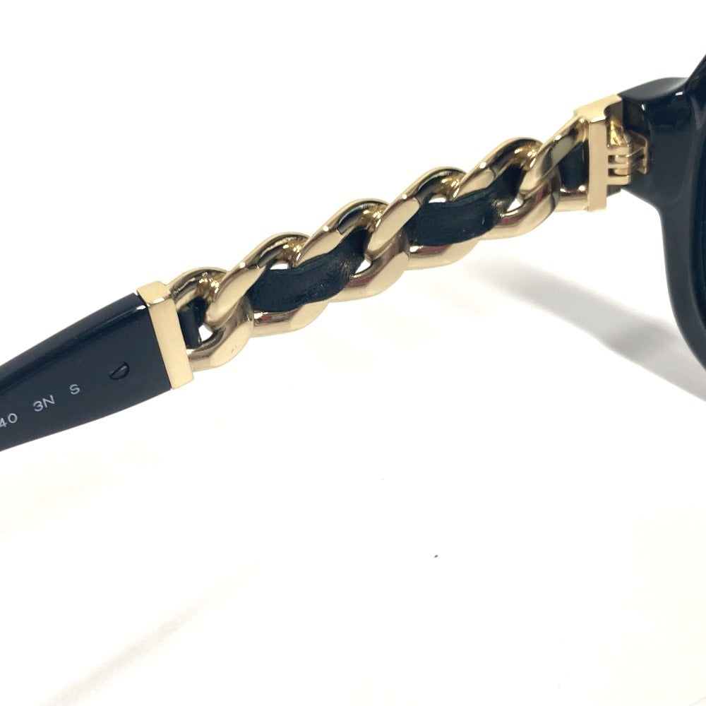 CHANEL 5465-Q-A チェーン CC ココマーク ロゴ めがね メガネ アイウェア 眼鏡 サングラス プラスチック レディース ブラック