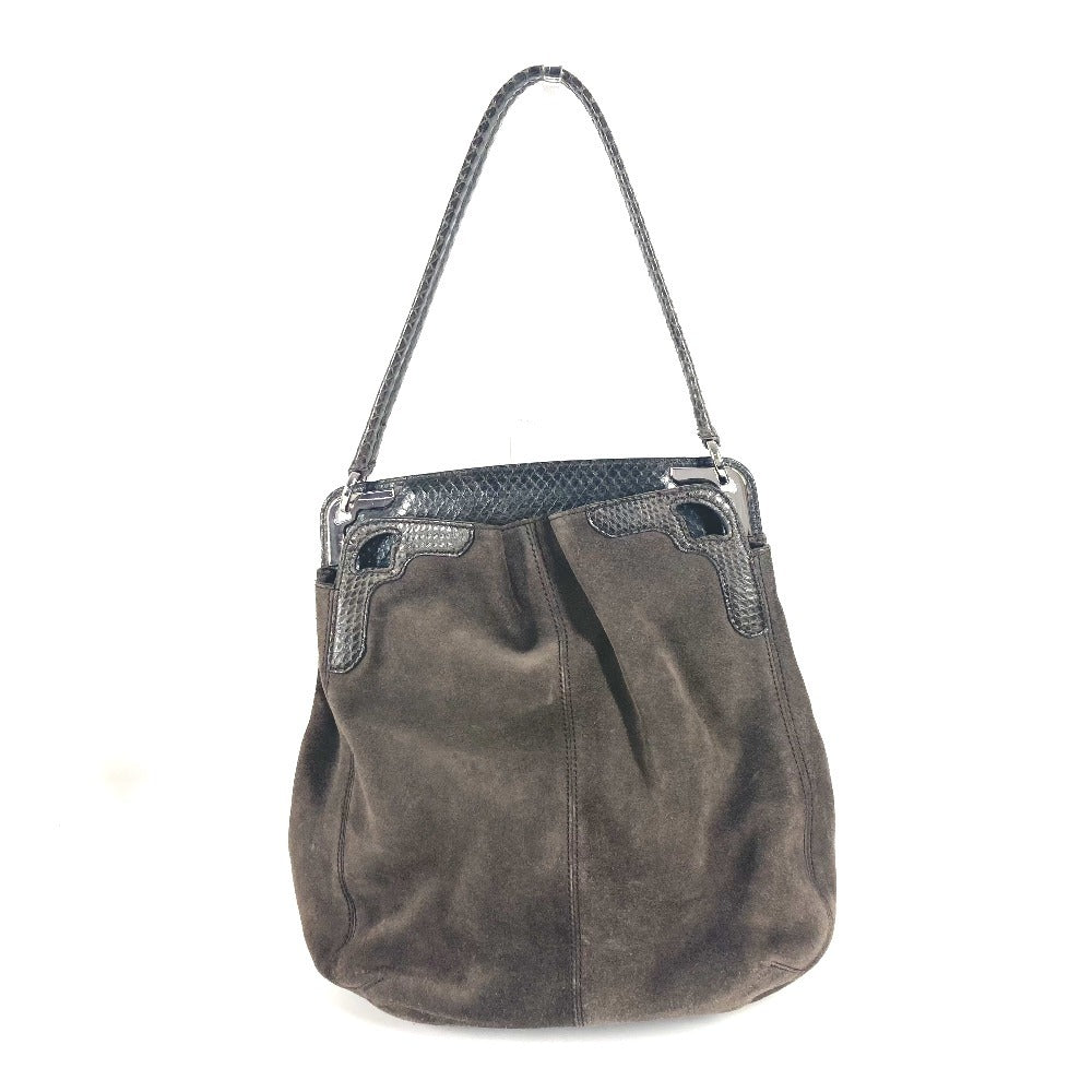 CARTIER Marcello logo tote bag/shoulder bag in unisex brown suede