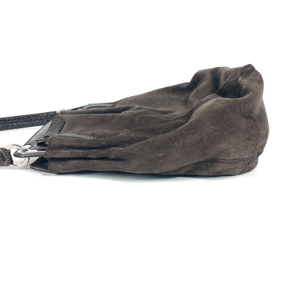 CARTIER Marcello logo tote bag/shoulder bag in unisex brown suede
