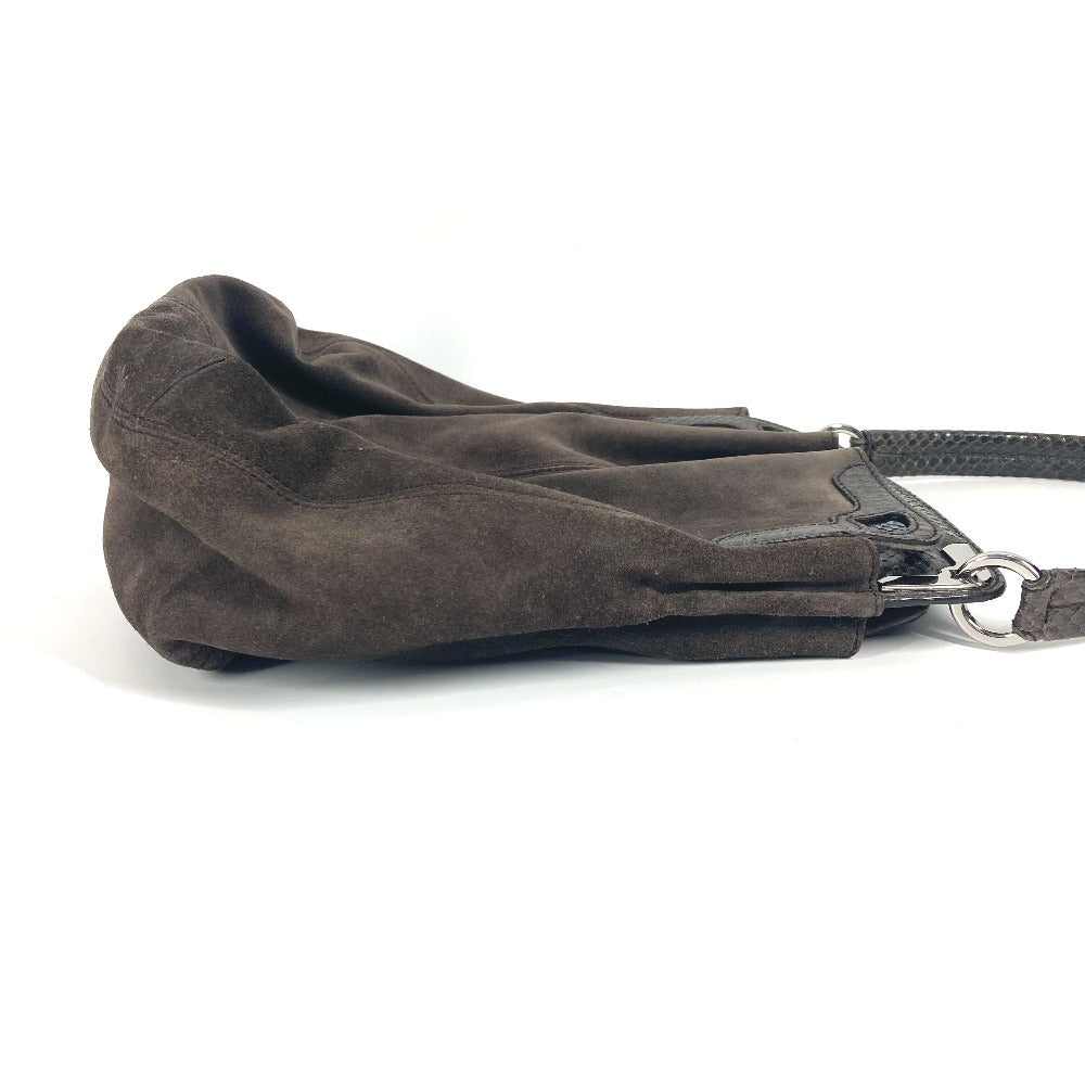 CARTIER Marcello logo tote bag/shoulder bag in unisex brown suede