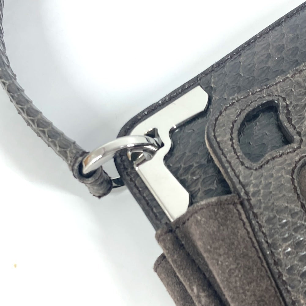 CARTIER Marcello logo tote bag/shoulder bag in unisex brown suede